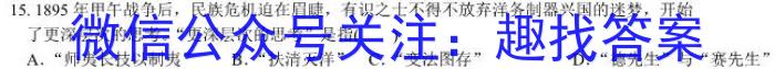 2023四川九市二诊高三3月联考历史