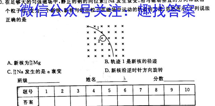 衡水金卷信息卷2023全国卷一二f物理