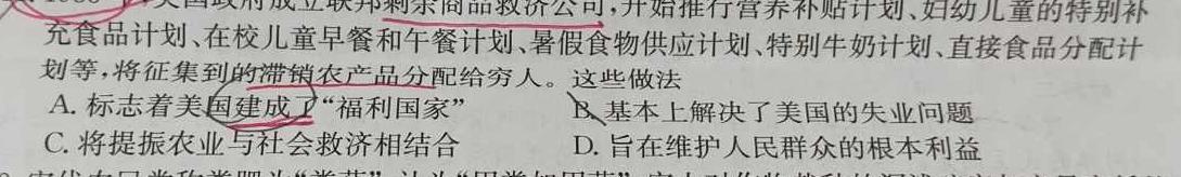 九师联盟 2022-2023学年高三3月质量检测(X/L)G历史