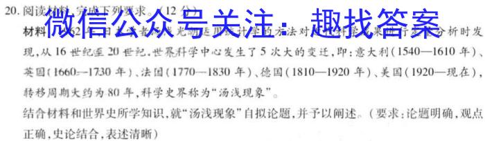 学科网2023年高三2月大联考考后强化卷(全国甲/乙卷)历史