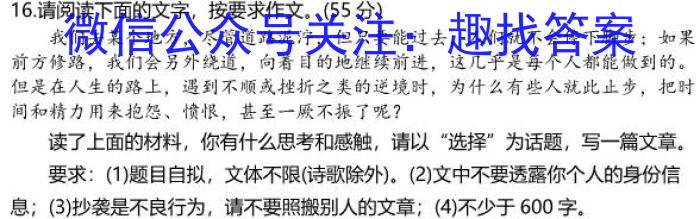 [阳光启学]2023届全国统一考试标准模拟信息卷(十二)12语文