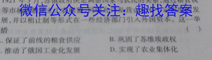 内蒙古乌兰察布市2023年普通高等学校招生全国统一考试(第一次模拟考试)历史