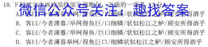 安徽省2023届九年级下学期第一次学情检测语文