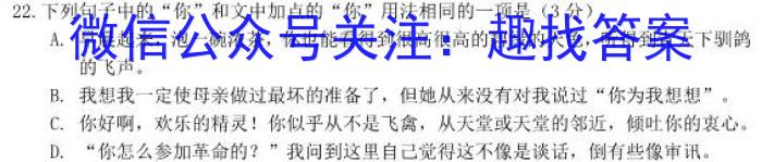 榆林市2024~2023学年度高三第二次模拟检测(23-338C)语文