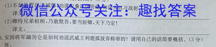 2023年陕西省初中学业水平考试•全真模拟（三）A版语文