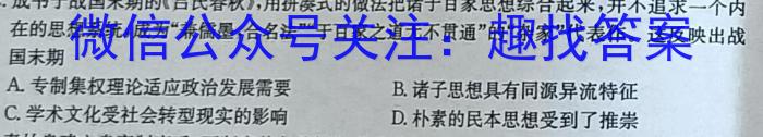 2023届内蒙古哈蒙双百高三3月大联考历史