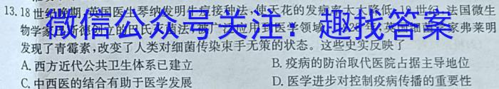 2023届九师联盟高三年级3月联考（老高考）历史