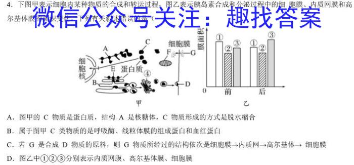 衡中同卷信息卷2023全国卷(一)生物