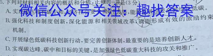 百师联盟2023届高三高考模拟卷（新教材老高考）语文