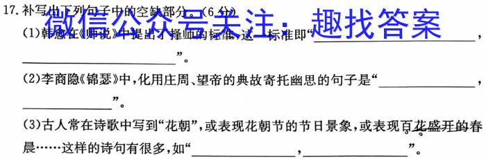 江苏省宿迁市泗阳县2023年初中学业水平第一次模拟测试语文