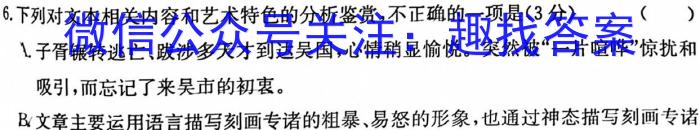 江西省2023届九年级《学业测评》分段训练（六）语文