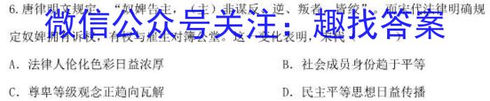 天一大联考·2023届高考冲刺押题卷（一）历史