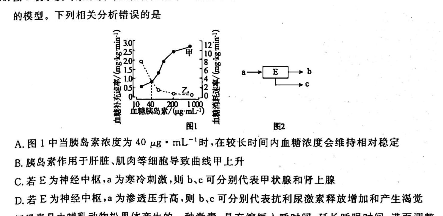 2023年普通高等学校招生全国统一考试 信息卷(一)1生物