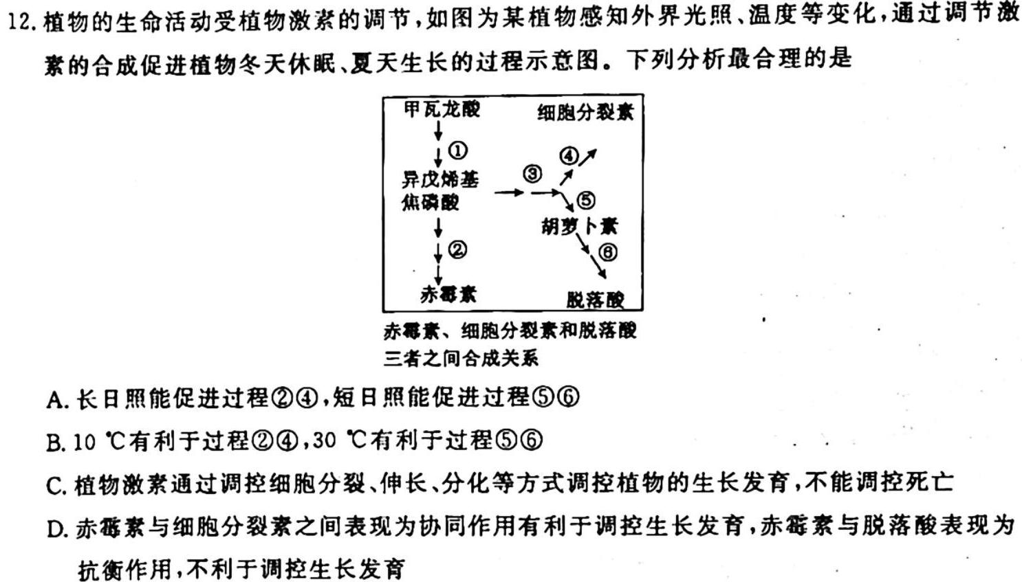 高陵一中2022-2023学年度第二学期高二第一次质量检测生物