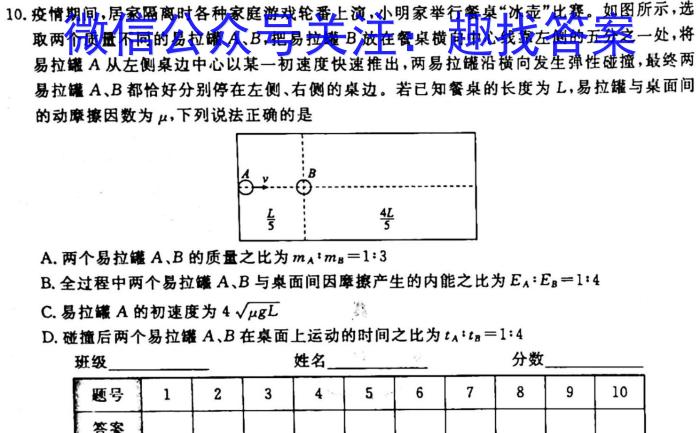 云南师大附中2023年高三3月考(贵州卷)q物理