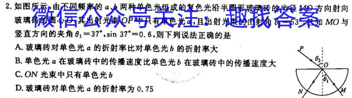 2023普通高等学校招生全国统一考试·冲刺押题卷 新教材(二)2物理`