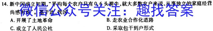 天一大联考·2023届高考冲刺押题卷（五）历史