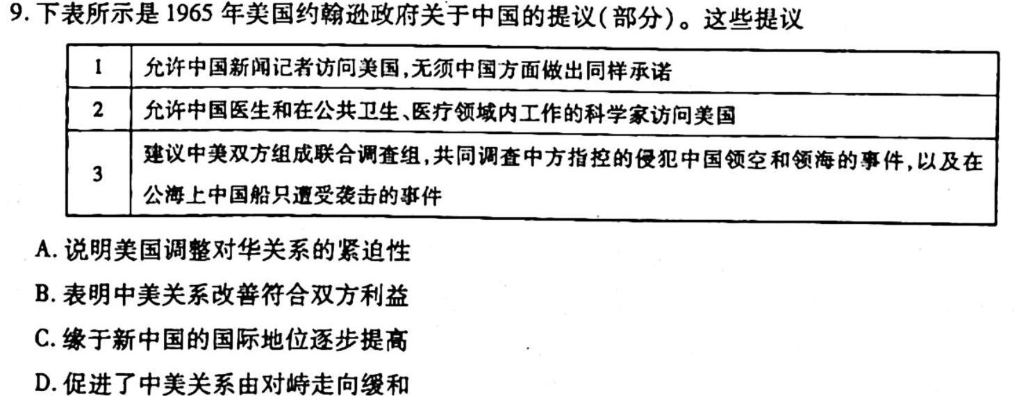 2023年全国高考·冲刺押题卷(四)4历史