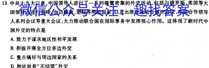 2022-2023学年安徽省九年级下学期阶段性质量检测历史