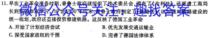 2023年2024届普通高等学校招生全国统一考试 青桐鸣高二联考(3月)历史