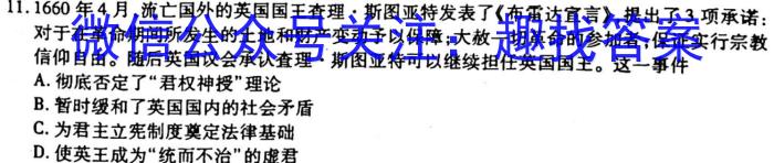 山西省2023届九年级考前适应性评估（二）【7LR】历史