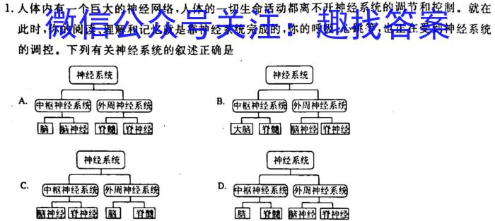 2023届甘肃省高三试卷3月联考(标识❀)生物