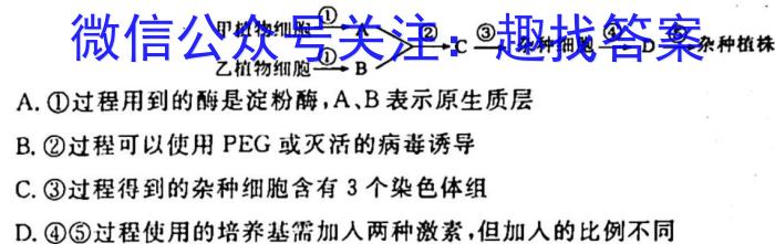 [咸阳二模]陕西省咸阳市2023年高考模拟检测(二)2生物试卷答案