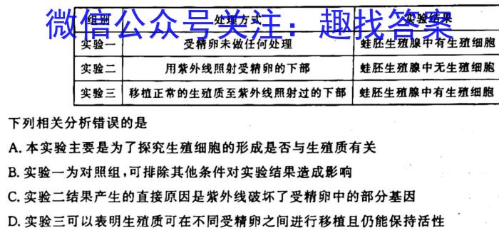 陕西省2023届九年级期末质量监测B（23-CZ53c）生物