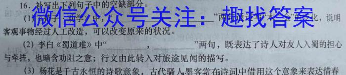 安徽省2022~2023学年度第二学期高二年级3月联考(232438D)语文