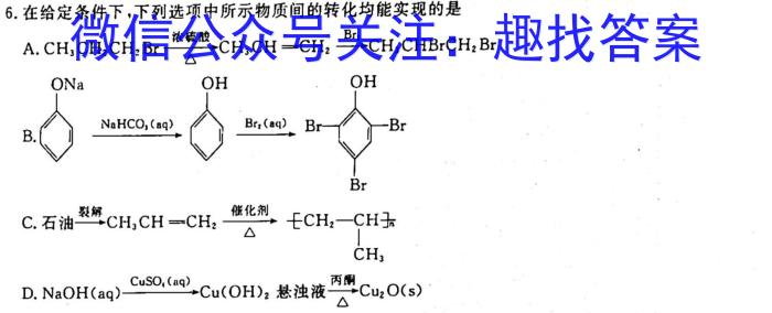 广东省燕博园2023届高三年级综合能力测试(CAT)(新高考Ⅰ卷)化学