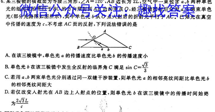 2023年银川一中、昆明一中高三联合考试一模(3月)物理`