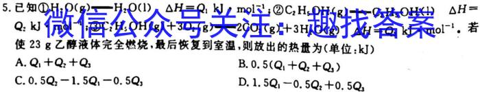 中考必刷卷·2023年安徽中考第一轮复习卷（六）化学