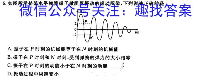 2022-023下学年非凡吉创高三TOP二十名校四月冲刺卷2物理`