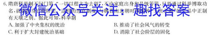 金考卷2023年普通高等学校招生全国统一考试 新高考卷 押题卷(五)历史