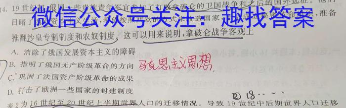 贵州省2023年普通高等学校招生适应性测试（4月）历史