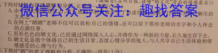 陕西省2023年高考全真模拟试题（二）语文