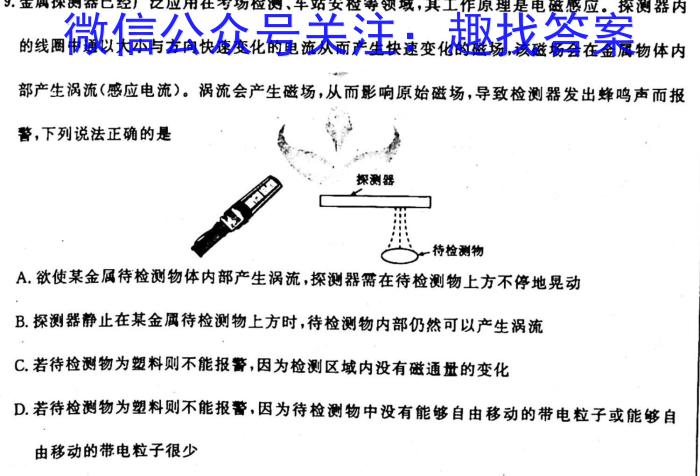 2023届柳州高中/南宁三中高三(4月)联考l物理