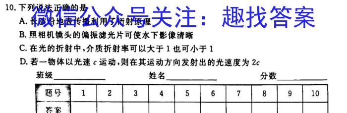 2023年湖北云学新高考联盟学校高二年级4月期中联考l物理