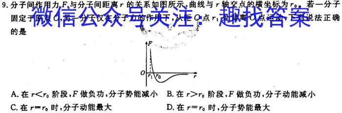 2023届九师联盟高三年级3月质量检测（新高考-G）物理`