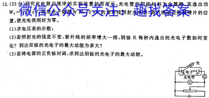 2023年安徽省名校联盟高三4月联考物理`