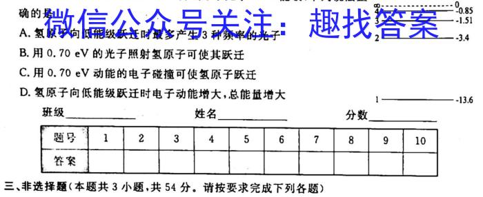 2023届普通高等学校招生全国统一考试冲刺预测·全国卷 EX-E(二)物理`