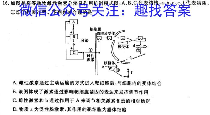 2023[广州一模]广州普通高中毕业班综合测试(一)生物试卷答案