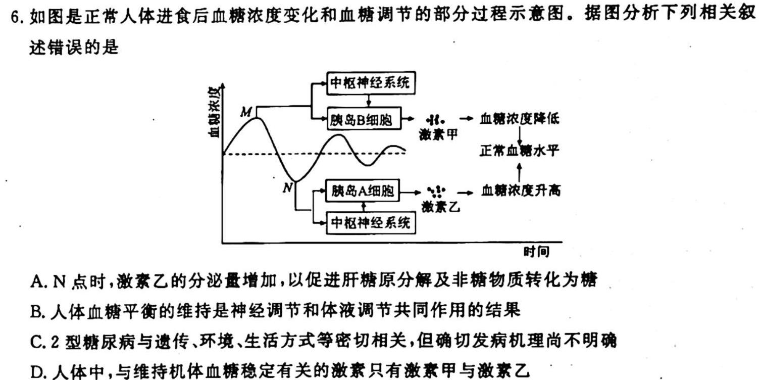 安师联盟2023年中考权威预测模拟考试（七）生物