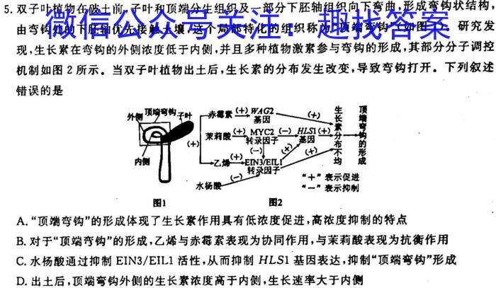 名校大联考2023届·普通高中名校联考信息卷(模拟二)生物