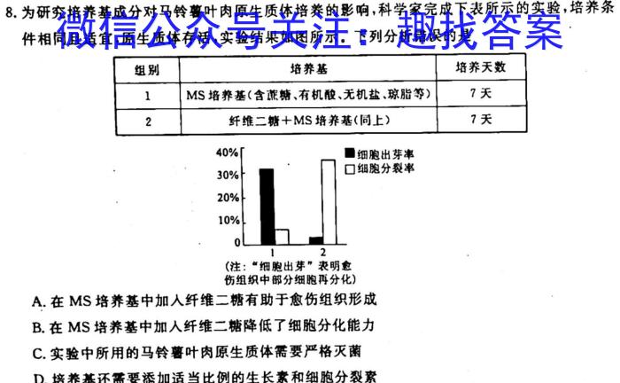 安阳一中、鹤壁高中、新乡一中2023届高三联考生物试卷答案
