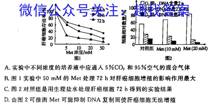 天一大联考 2023年高考全真冲刺卷(一)(二)生物