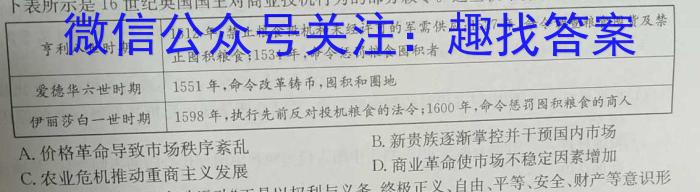 江西省吉安市2023届九年级第二学期第一次月考检测试卷（四校联考）历史