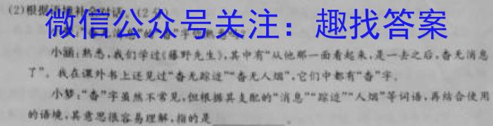 名师卷2023届普通高等学校招生全国统一考试仿真模拟卷(三)3语文