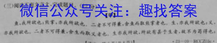 2023年安徽省名校之约第一次联考试卷语文