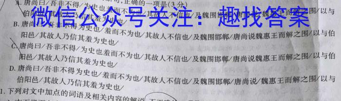 2023年陕西省初中学业水平考试模拟卷（A版）语文